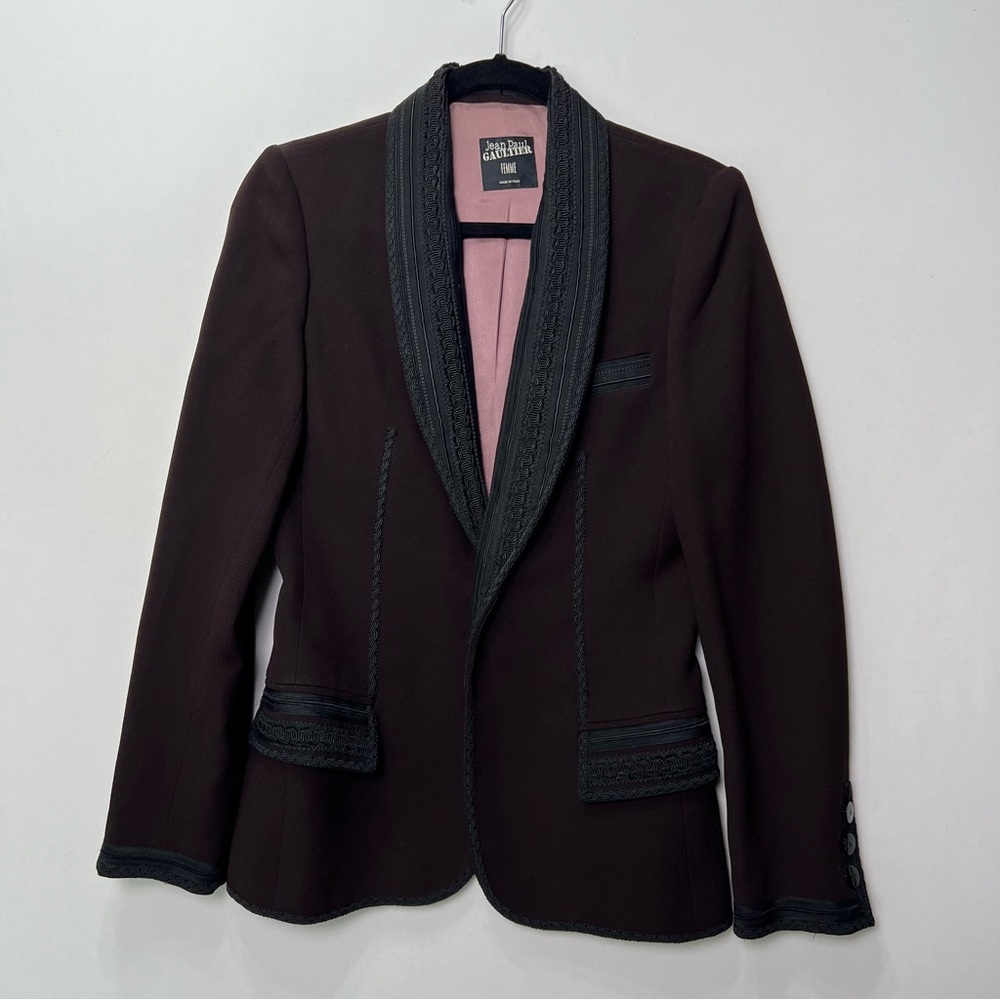 Jean Paul Gaultier Femme One Button Tuxedo Jacket Blazer Women’s 6 Vintage Y2K